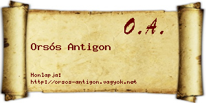 Orsós Antigon névjegykártya